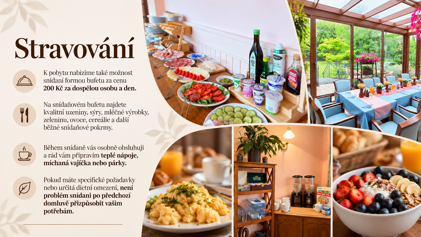 Stravování v pensionu Villa Ancora